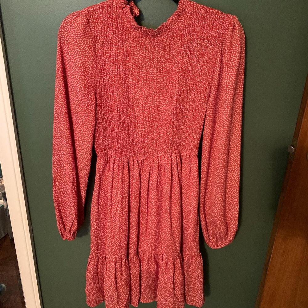 Red dress with ruffles